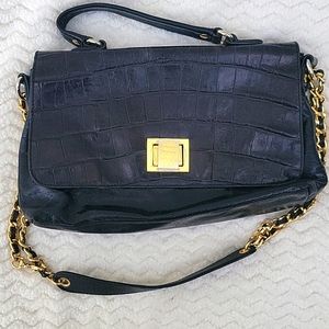 Badgley Mischka Black Leather Shoulder Bag